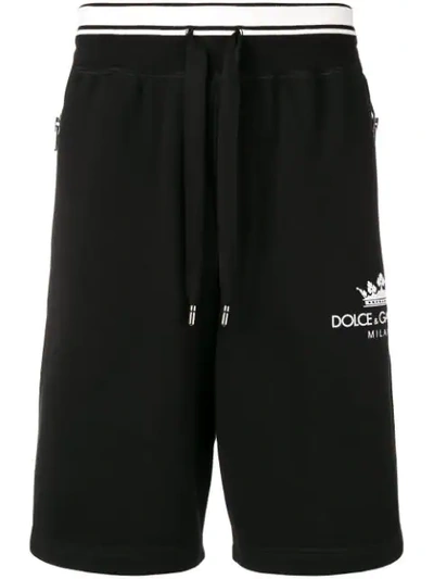 Dolce & Gabbana Logo Track Shorts In Black