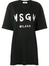 MSGM MSGM PRINTED T-SHIRT DRESS - BLACK