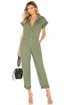 Pistola Makenna Stretch Cotton Utility Jumpsuit In Colonel