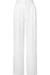 ROSETTA GETTY Pleated crepe wide-leg pants