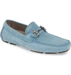Ferragamo Parigi Gancini Suede Driver Moccasins In Shadow Blue
