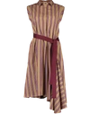 BRUNELLO CUCINELLI Striped Grosgrain Belt Dress