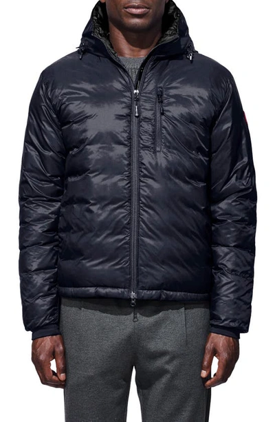 Canada Goose Lodge Packable Shell Hooded Down Jacket In Navy