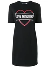LOVE MOSCHINO HEART-EMBELLISHED T-SHIRT DRESS
