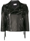 RED VALENTINO EMBELLISHED BIKER JACKET