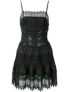 Charo Ruiz Joya Black Dress In Perforated Cotton