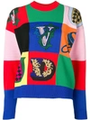 VERSACE LOGO PATCHWORK JUMPER