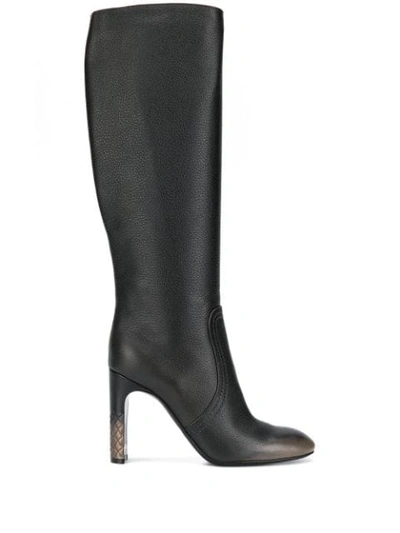 Bottega Veneta Woven Heeled Boots - 黑色 In Brown