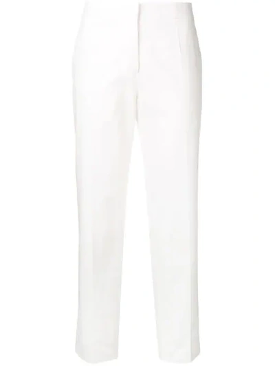 Jil Sander Cropped Tailored Trousers In White