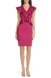 TED BAKER ALAIR RUFFLE BODY-CON DRESS,WMD-ALAIR-WH9W