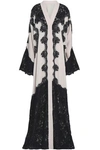 DOLCE & GABBANA LACE-APPLIQUÉD SILK-BLEND CREPE GOWN,3074457345620836680