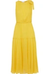 GIAMBATTISTA VALLI BOW-EMBELLISHED SILK-CHIFFON MIDI DRESS,3074457345620156236