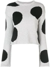 DEREK LAM 10 CROSBY CROPPED POLKA DOT SWEATER