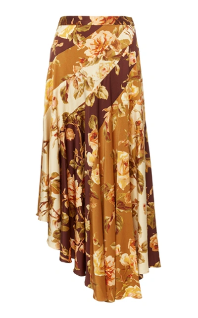 Zimmermann Resistance Asymmetric Floral-print Silk-blend Skirt In Multi Pattern