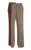 MONSE TWO TONE WOOL-BLEND trousers,734071