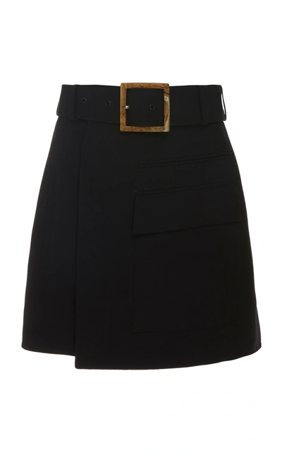 Acler Alameda High-waist Wrap-effect Mini Skirt In Black