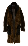 PROENZA SCHOULER DOUBLE-BREASTED TWO-TONE SHEARLING COAT,R1941005-LA012-10939