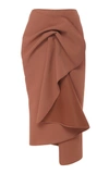 ACLER CRAWFORD RUFFLED WRAP-EFFECT MIDI SKIRT,734292