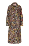 OSCAR DE LA RENTA FLORAL BROCADE POINTED COLLAR COAT,734526