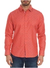 dressing gownRT GRAHAM MEN'S DIAMANTE SPORT SHIRT IN CORAL SIZE: XS BY ROBERT GRAHAM