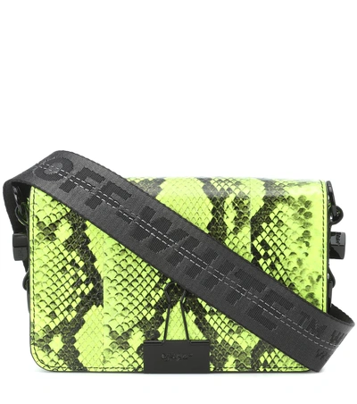 Off-white Binder Clip Leather Shoulder Bag In Yellow