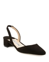 MANOLO BLAHNIK ASPRO SUEDE BLOCK-HEEL SLINGBACK PUMP,PROD220530345