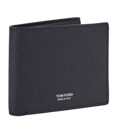 Tom Ford Full-grain Leather Billfold Wallet In Blue