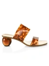 CULT GAIA Jila Bauble-Heel Tortoise Vinyl Mules