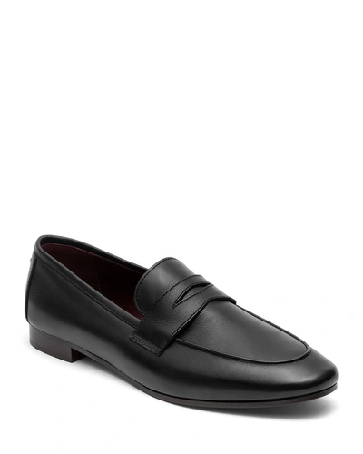 BOUGEOTTE FLANEUR LEATHER FLAT PENNY LOAFERS,PROD218140241