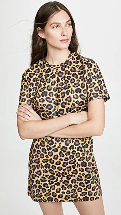 Adam Selman T Mini Dress In Honey Leopard
