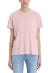 Stella Mccartney Mini Strass Star Pink Cotton T-shirt In Rose-pink