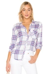 Rails Hunter Button Down Top In White Sky Pink