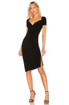 Norma Kamali X Revolve Sweetheart Side Drape Dress In Black
