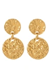 BEN-AMUN HAMMERED ROUND DOUBLE DROP EARRINGS,23113