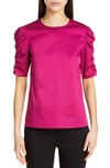 TED BAKER CLELLY RUCHED SLEEVE TOP,WMB-CLELLY-WH9W