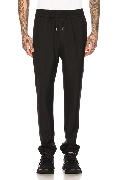 Givenchy Black Logo-embroidered Wool-twill Trousers