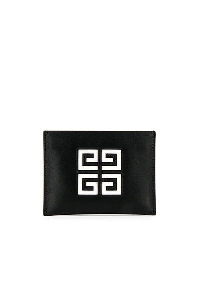 Givenchy Leather Logo Card Case In Black & White