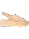 Vince Jesson Leather Espadrille Platform Sandals In Neutral