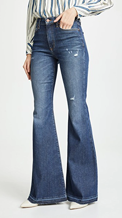 Alice And Olivia Beautiful High Rise Bell Bottom Jeans In Born To Run