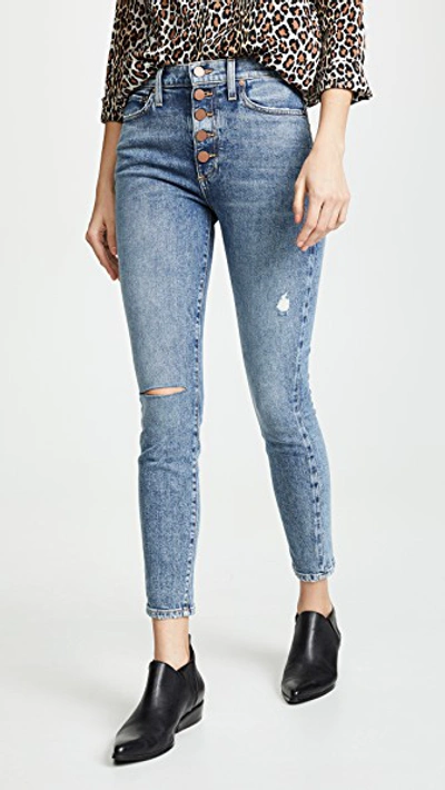 Alice And Olivia Good High Rise Exposed Button Jeans In Tried & True