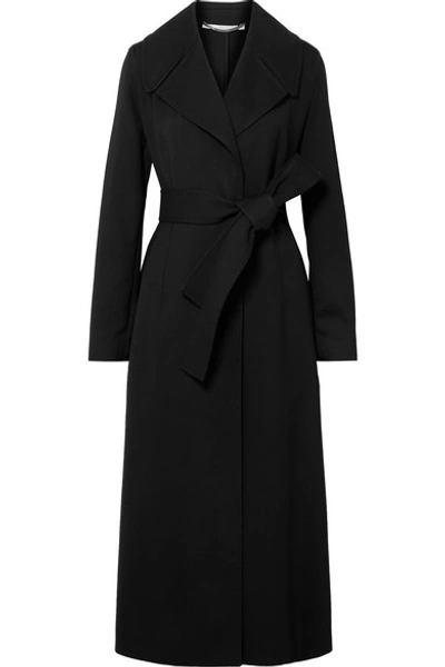 Stella Mccartney Belted Cady Coat In Black