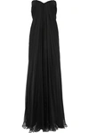 Alexander Mcqueen Silk-chiffon Bustier Gown In Black