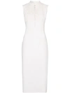 ALEKSANDRE AKHALKATSISHVILI ALEKSANDRE AKHALKATSISHVILI SLEEVELESS HIGH NECK FITTED MIDI DRESS - 白色