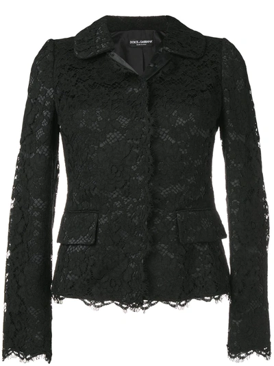 Dolce & Gabbana Lace Fitted Jacket In Black