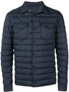Herno Quilted Shirt Jacket In Blue