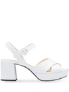Prada Platform Sandals - White In White