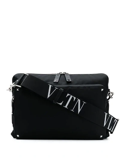 Valentino Garavani Garavani Rockstud Logo Messenger Bag In Black