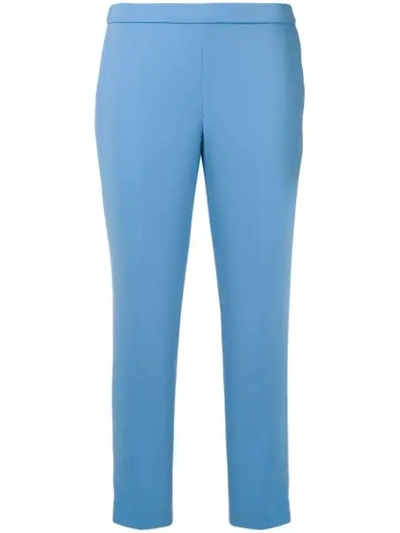 Theory Creased Cropped Trousers In Blue