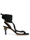 JACQUEMUS JACQUEMUS WRAPAROUND STRAP SANDALS - 黑色