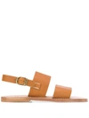 CRISTASEYA CRISTASEYA SIDE BUCKLE FLAT SANDALS - 大地色